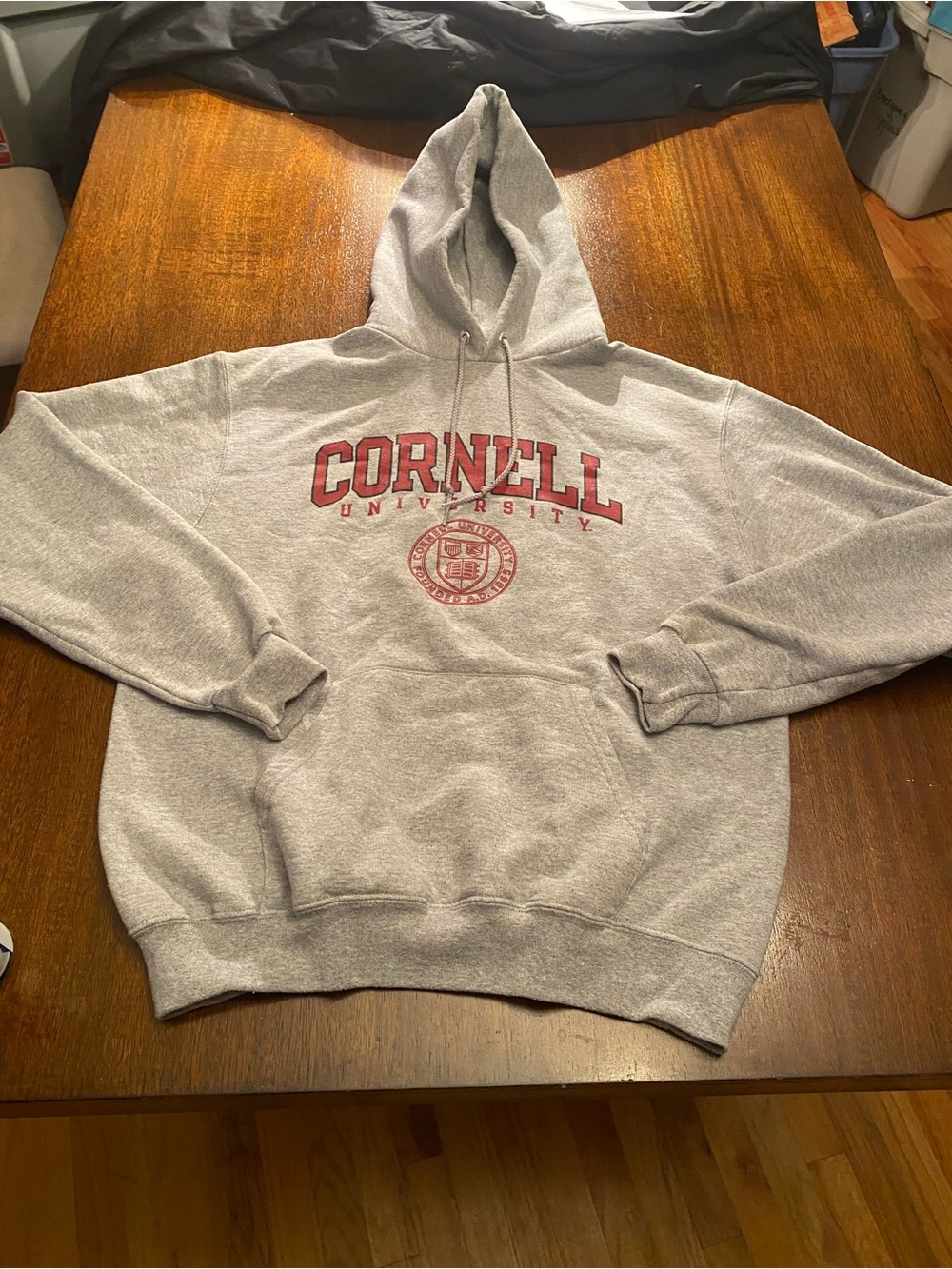 Champion ECO Cornell University Hoodie Sweatshirt Gray Men’s Medium Seal Logo